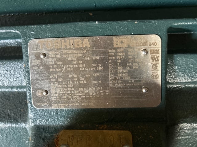 75 HP 1800 RPM Toshiba, Frame 365T, TEFC, 460 Volts (2 Available), new - Image 8