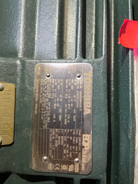 50 HP 3600 RPM Toshiba, Frame 326TSC, TEFC, 460 Volts (2 Available), new - Image 7