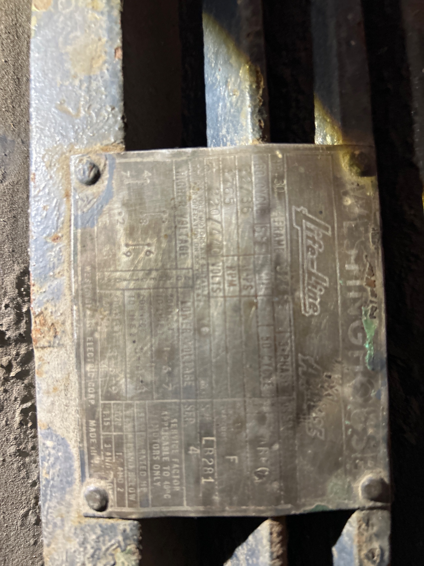 30 HP 1800 RPM Westinghouse, Frame 326S, TEFC, 220/440 Volts - Image 1