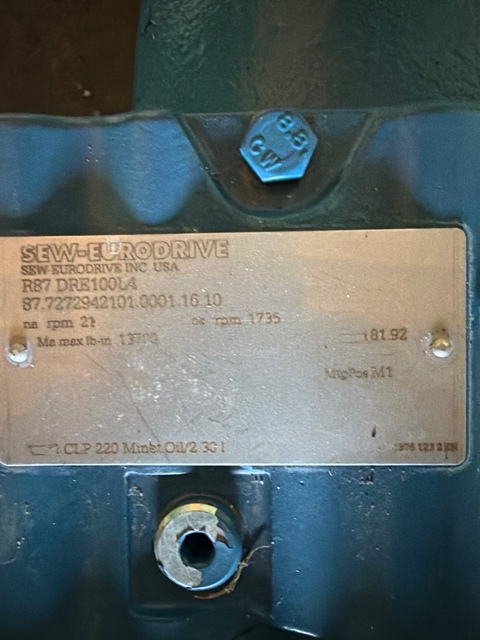 3 HP 1735/21 RPM SEW, Frame R87DRE100L4, TEFC, 230/460 Volts (2 Available) - Image 2