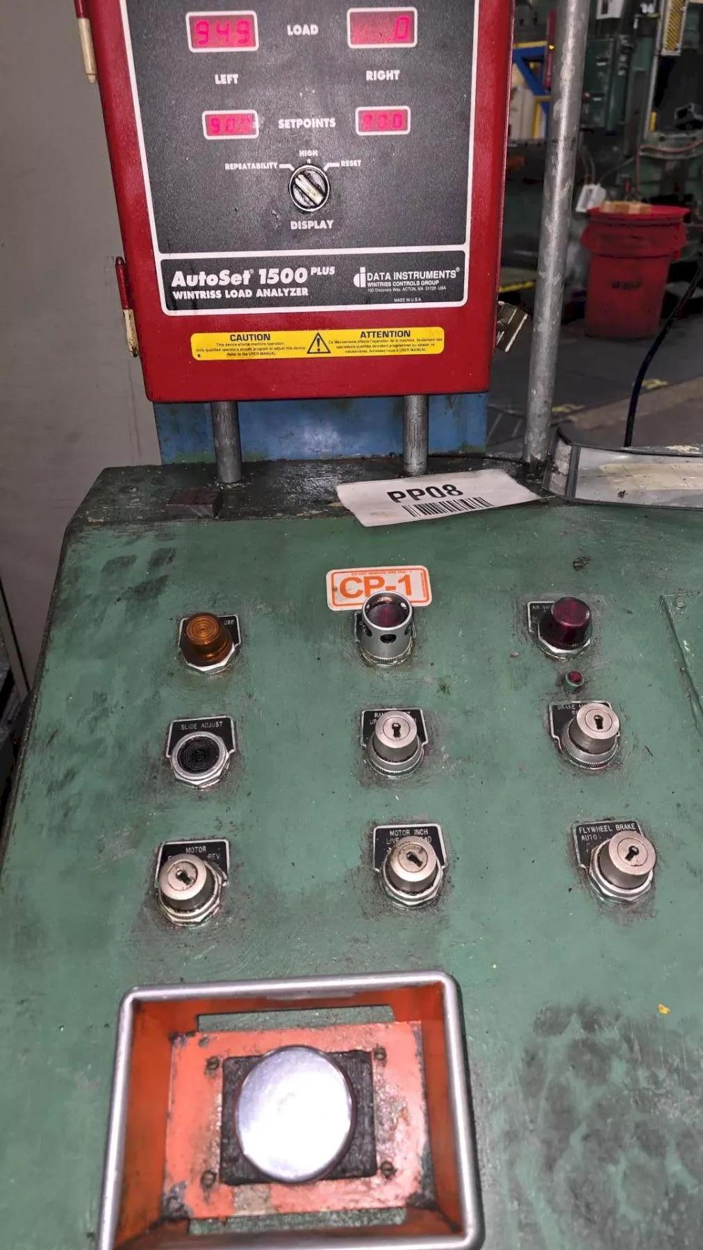 150 Ton, Federal #G2-150-72-30, gap frame double crank press, 8" stroke, 22" die space, 50 SPM, 72" x 30" - Image 4