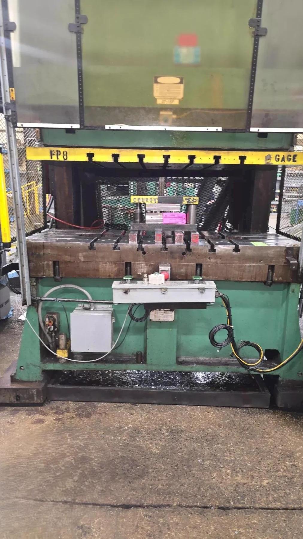 150 Ton, Federal #G2-150-72-30, gap frame double crank press, 8" stroke, 22" die space, 50 SPM, 72" x 30" - Image 5