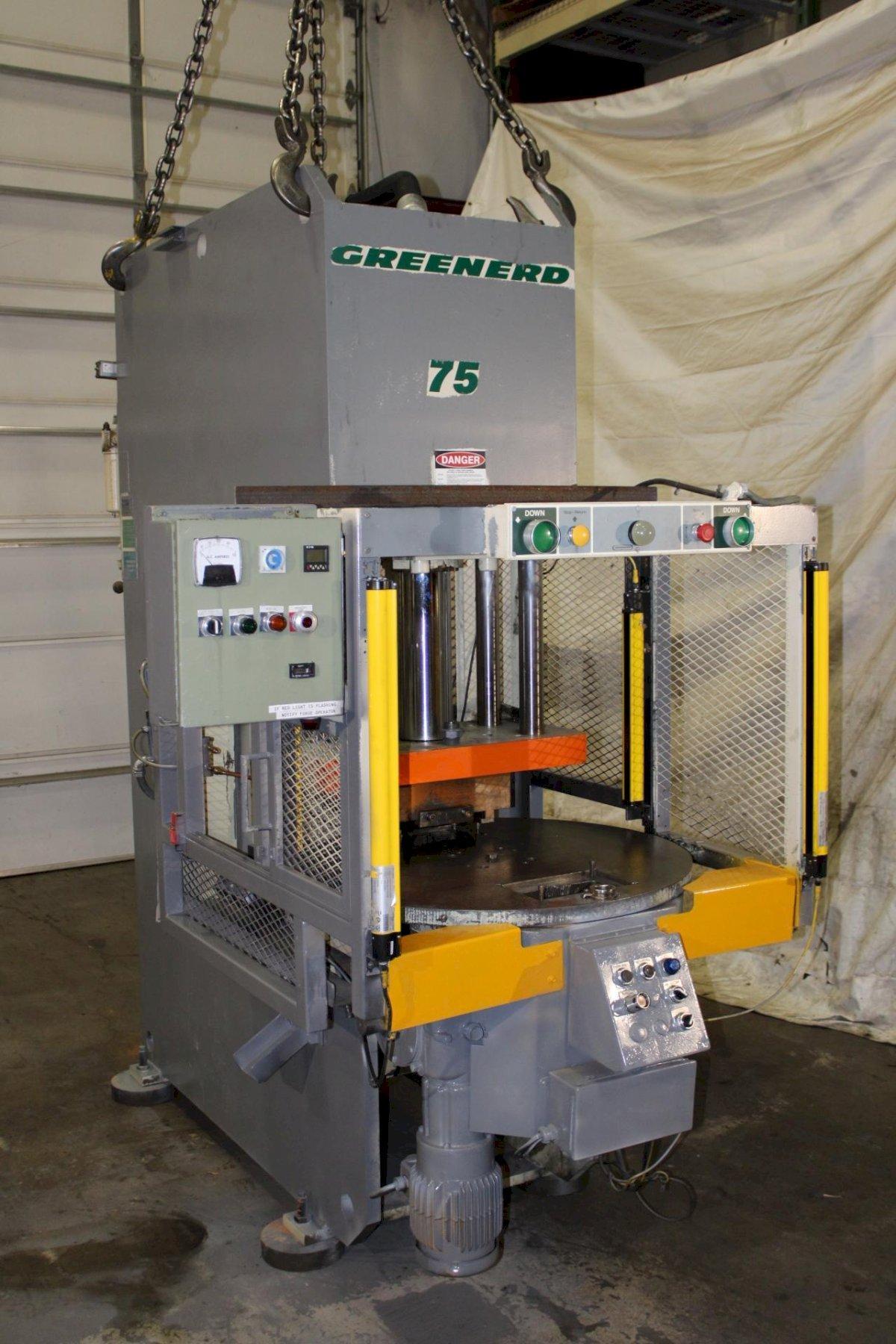 75 Ton, Greenerd #HCA-75-60R8, hydraulic press, 18" stroke, 34" daylight, 13" throat, 32" x 20" bed, 4 post - Image 1
