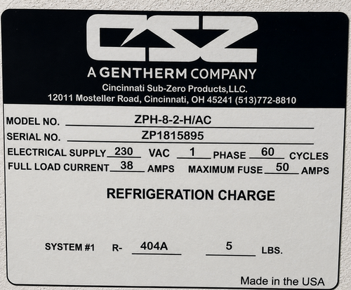 24" width x 24" D x 24" H Cincinnati, Sub Zero #ZPH-8-2-H/AC, temp & humidity chamber, -34° to 190° - Image 2