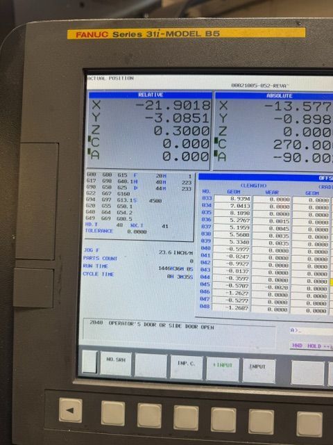 Daewoo Doosan #DVF-6500, 5-Axis CNC vertical machining center, 60 automatic tool changer, 29.5" X, 30.9" Y - Image 1