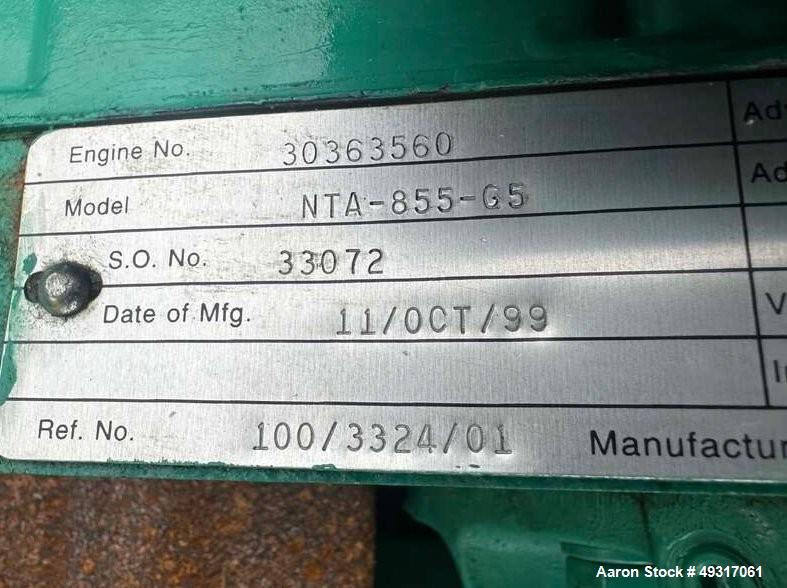 400 KW Cummins #DFCE, Diesel Generator Set, #NTA855-G5 engine, 605 HP, 3ph, PMG, DeepSea ctrl, 1021 hours - Image 8