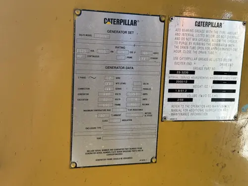 900 KW Caterpillar #3508, diesel generator set, 400 Volts, 3-phase, 638 hours, 1337 HP @ 1800 RPM, sound - Image 7