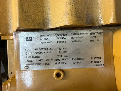 900 KW Caterpillar #3508, diesel generator set, 400 Volts, 3-phase, 638 hours, 1337 HP @ 1800 RPM, sound - Image 9
