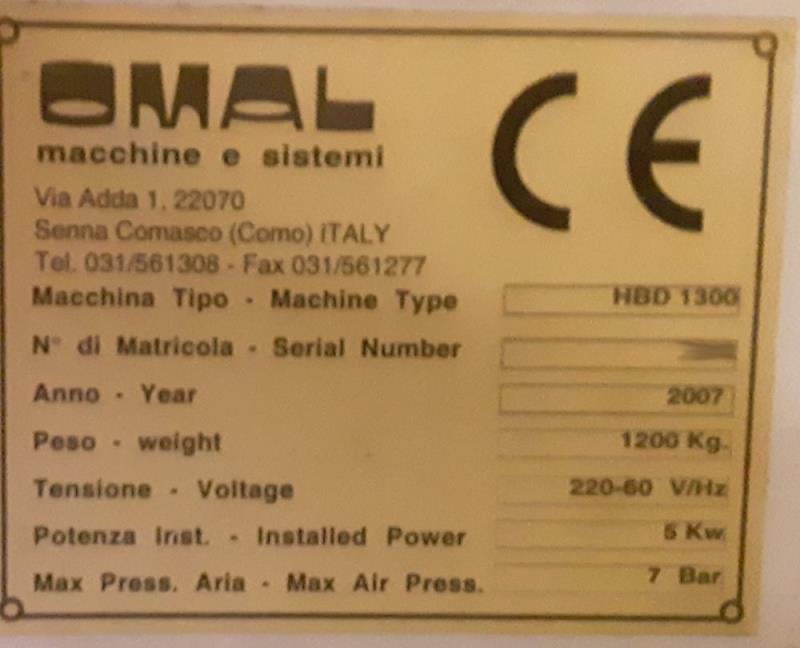 Omal #Insert-1300, CNC bore, glue & dowel inserter, 51" X, 1.57" Y, 1.57" Z, 164 FPM, 4 work zones, 2007 - Image 5