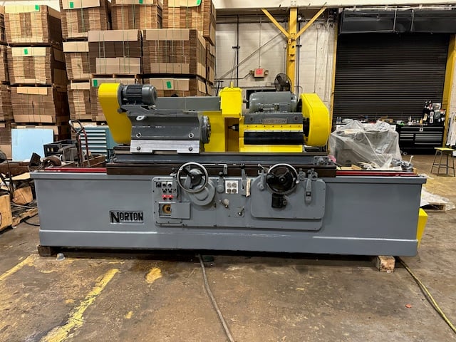 30" x 96" Norton #LCTU, heavy duty plain outside dimension grinder, 36" x 12" x 8" wheel, variable speed - Image 2