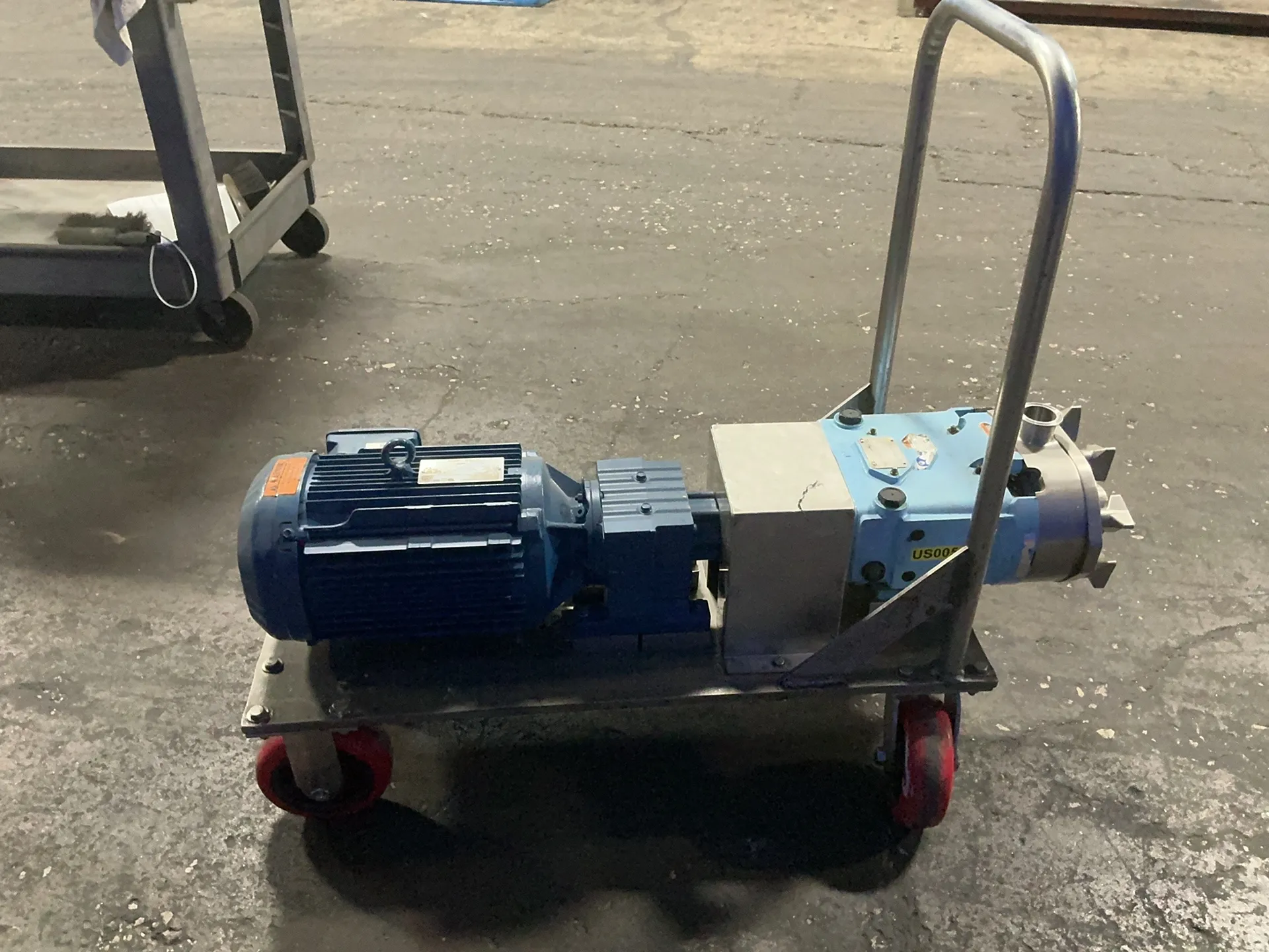 3 HP Waukesha, Positive Displacement Pump, 4 Wheel Stainless Steel Push Cart, 1762/315 RPM, 230/460 V. - Image 6