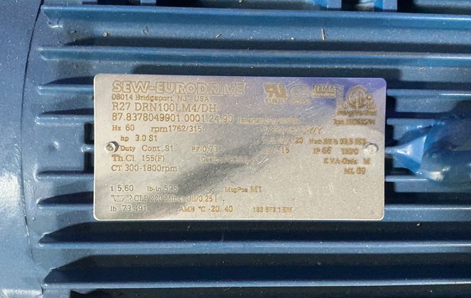3 HP Waukesha, Positive Displacement Pump, 4 Wheel Stainless Steel Push Cart, 1762/315 RPM, 230/460 V. - Image 8