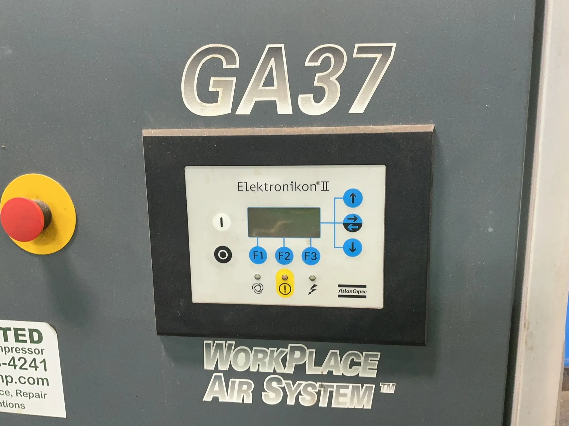 220 cfm, 132 psig, Atlas Copco #GA-37, Rotary Screw Air Compressor, 50 HP, 3600 RPM, 2003 - Image 2