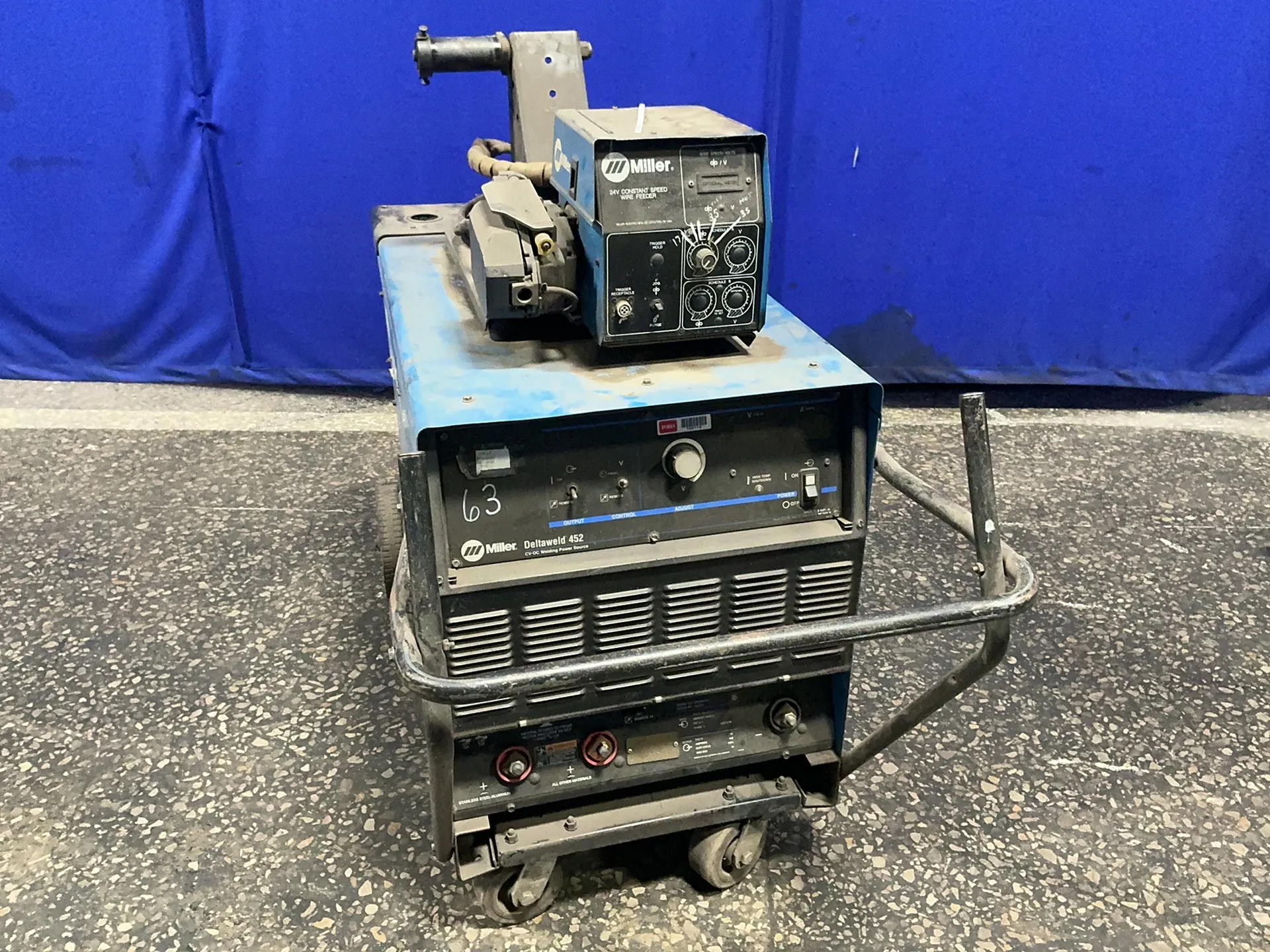 450 Amps, Miller #Deltaweld-452, Arc Welder, w/Miller S-62 24V Constant Speed Wire Feeder, 21.1 KW - Image 1