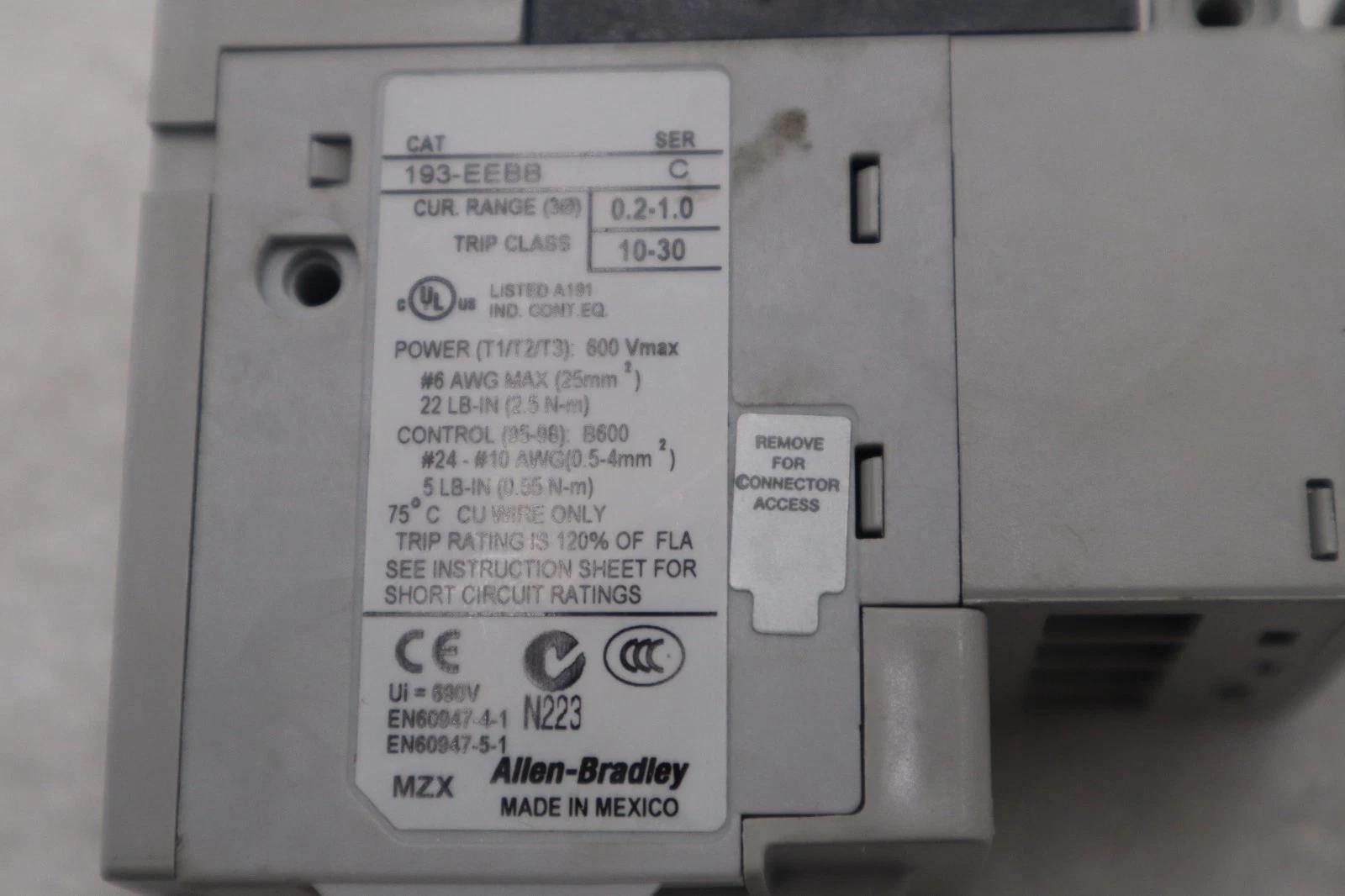 Allen-Bradley BRADLEY 193-EEBB Ser C Overload Relay 0.2-1.0A - STOCK GF191A - Image 4