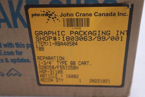 John Crane 1-3/4" Type 88 Cart Cartridge Seal - NEW IN BOX - STOCK GF918 - Image 2
