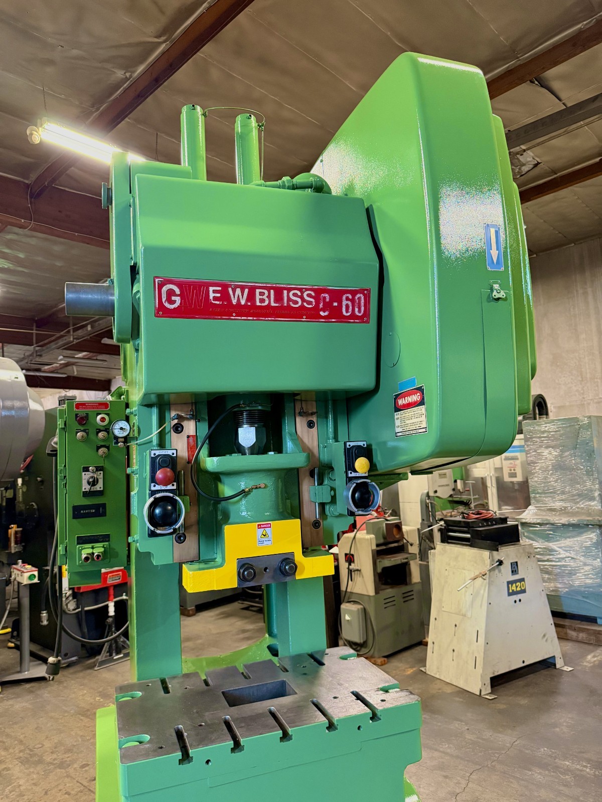 60 Ton, Bliss #C-60, Punch Press, Air Clutch, 4" stroke, 32" x22" bed, 3" adj., 14-1/4" Shut Height, 100 SPM, - Image 9