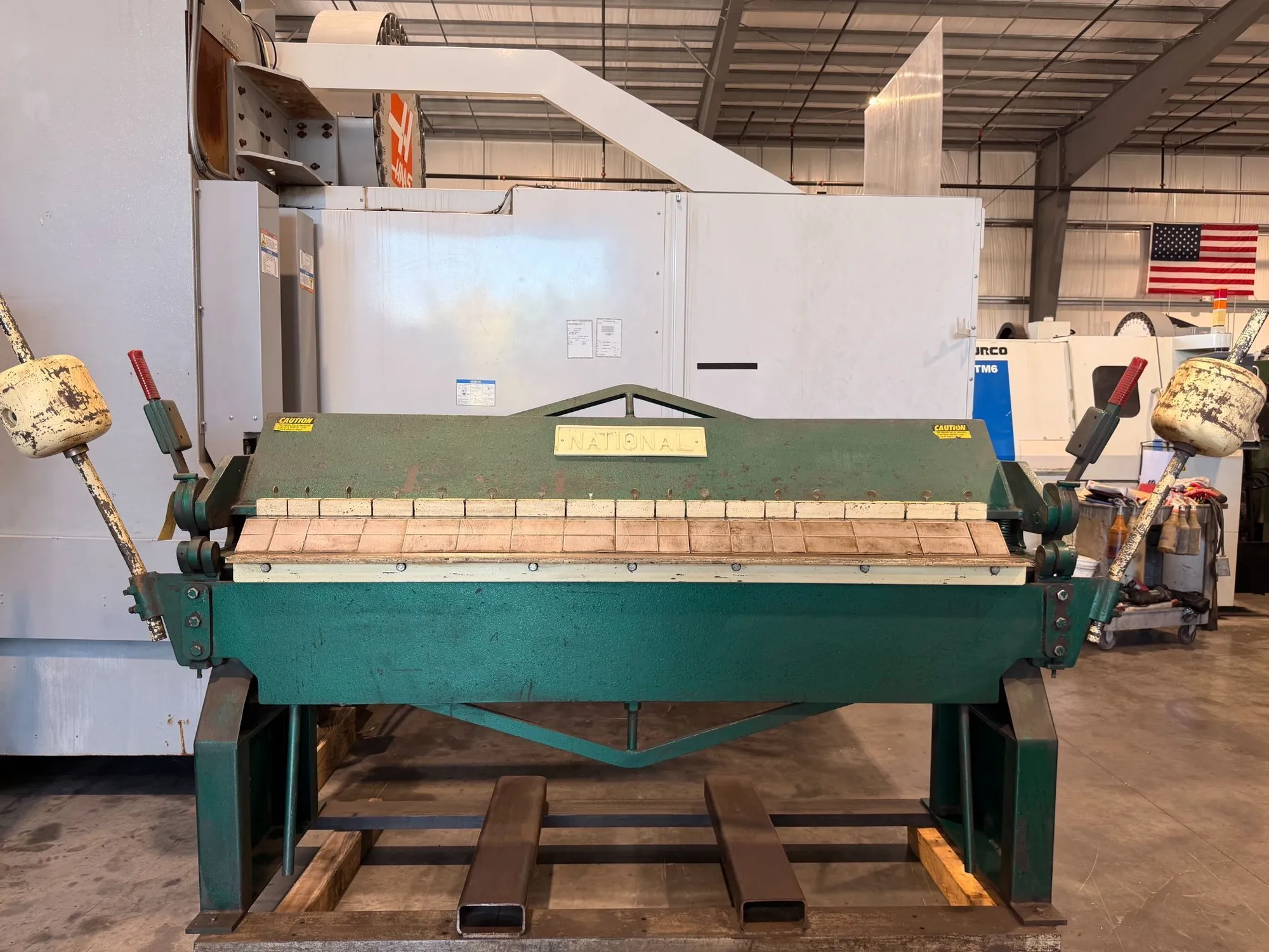 12 gauge x 6.1' National #U7212, box & pan brake, 73" bending length, (2) counterweights, assorted fingers - Image 2