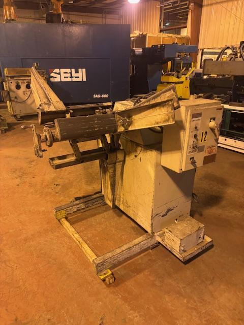 2500 lb. Feed-Lease #PR-25C-18, motorized uncoiler, 24" mandrel, 16"-20" ID, 60" outside dimensions, manual - Image 1