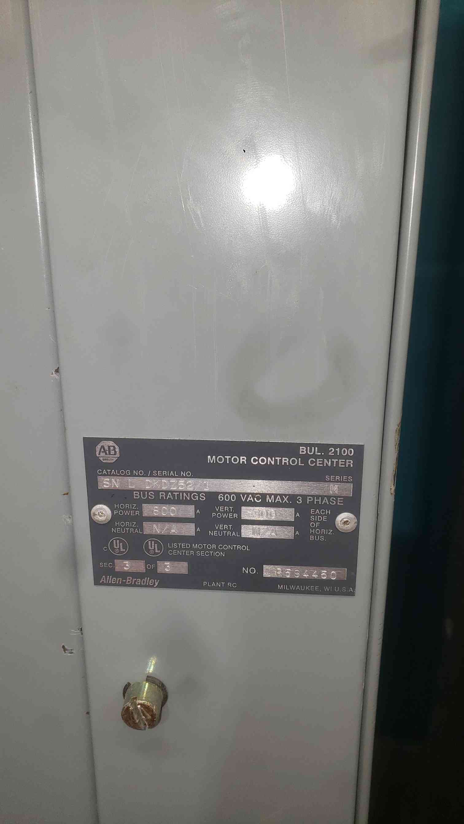 800 Amp, allen-bradley/westinghous, Centerline Motor Control Center, 600 Volts - Image 10