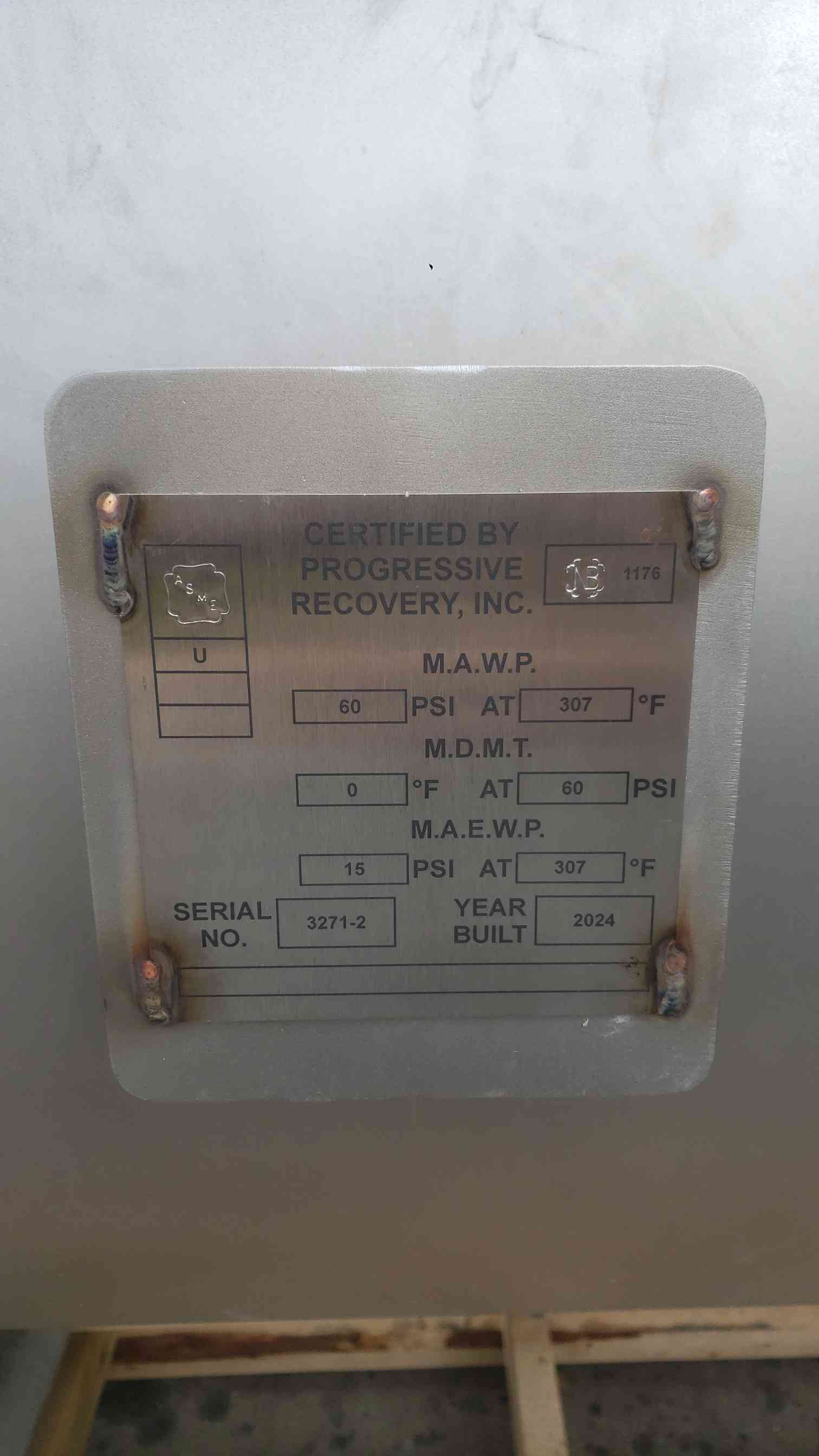 Progressive Recovery, ASME Stainless Steel Pressure Vessel Tank, 60 PSI, 2024 - Image 7
