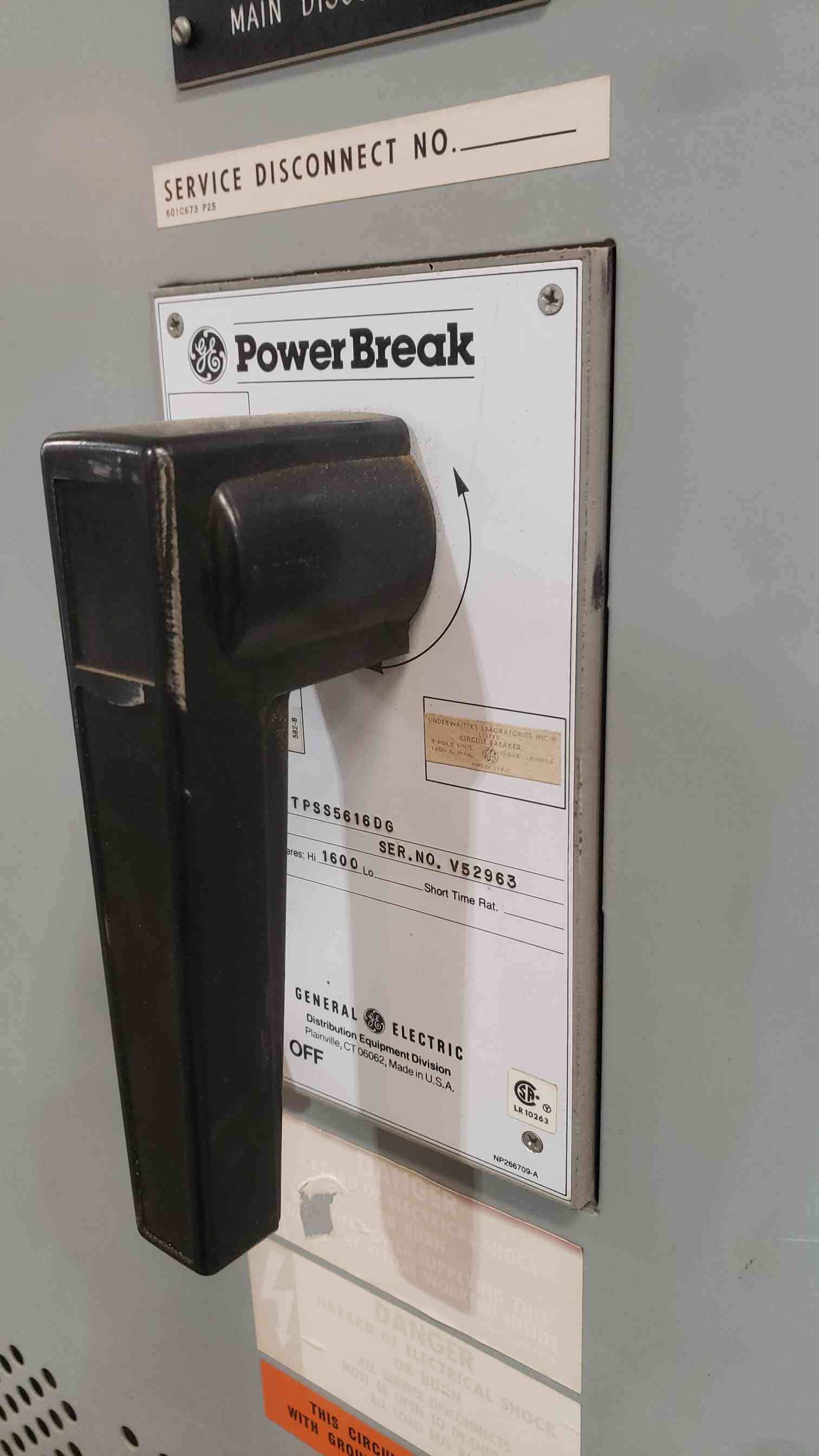 1600 Amp, General Electric #AV-Line, Switchboard, 480 Volts, 3PH, 4W, 10 Breaker, Power Break Dist & Main - Image 8
