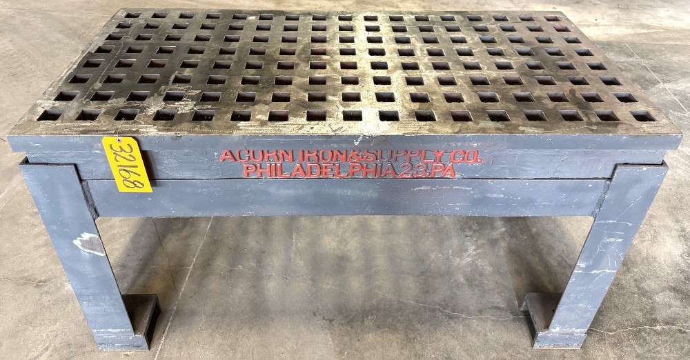 2' x 5' Acorn Welding Table, 1-3/4" Square Holes, Stand - Image 1