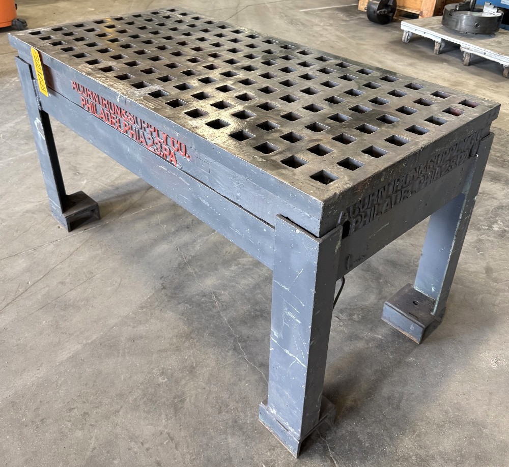 2' x 5' Acorn Welding Table, 1-3/4" Square Holes, Stand - Image 5