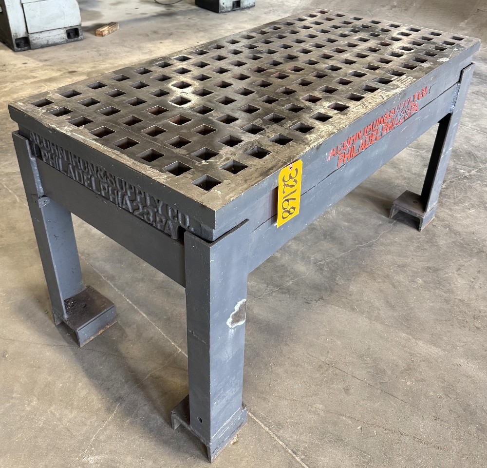 2' x 5' Acorn Welding Table, 1-3/4" Square Holes, Stand - Image 6