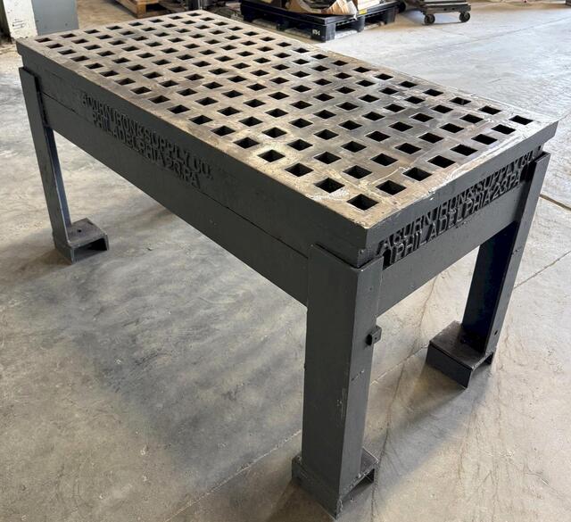 2' x 5' Acorn Welding Table, 1-3/4" Square Holes, Stand - Image 7