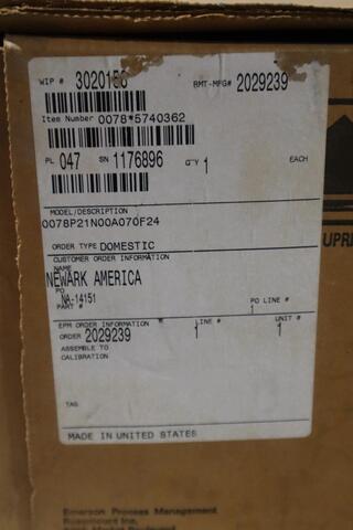 Rosemount 0078P21N00A070F24 Pressure Temperature Sensor NEW IN BOX STOCK GF-176 - Image 4