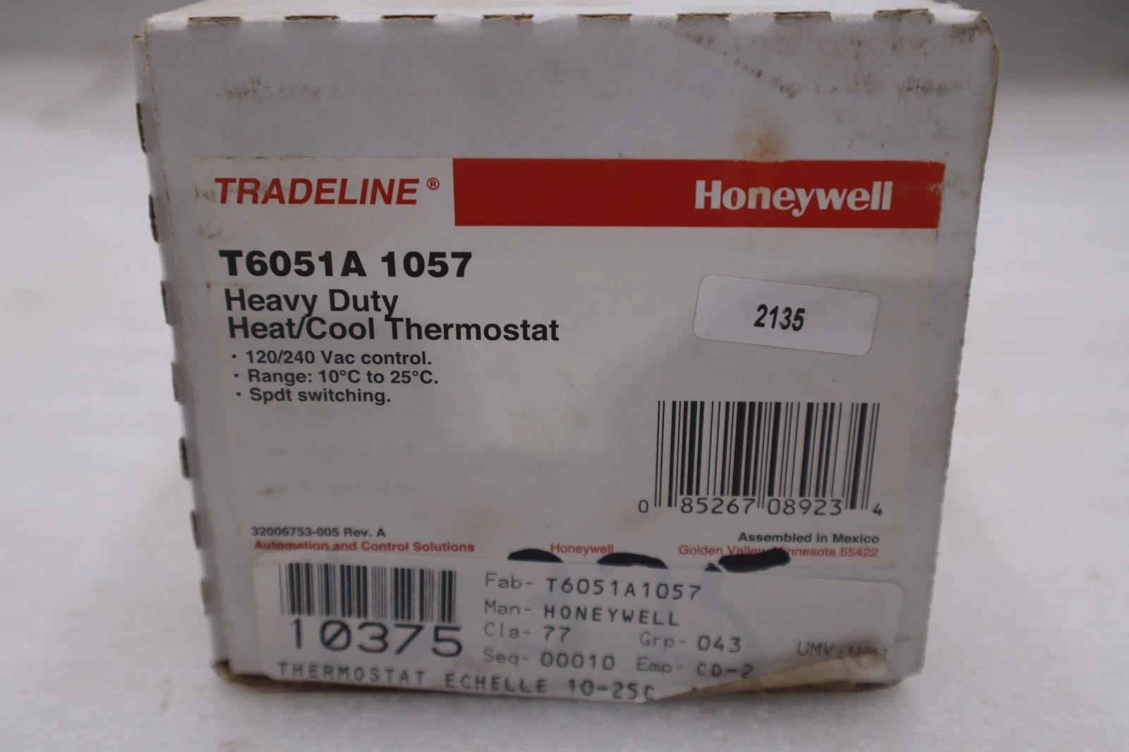 Honeywell t6051a 1057 heavy duty thermostat, new open box, stk gf1046 - Image 2