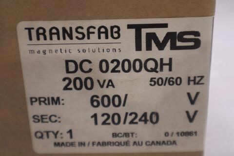 Transfab tms dc0200qh/ dc-0200-qh control transformer - stock gf1048 - Image 1