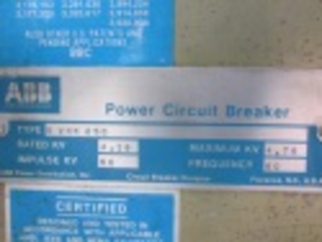 1200 Amps, ABB, 5VHK-250, electrically operated, drawout, 5000 Volts, #VB3394 - Image 1