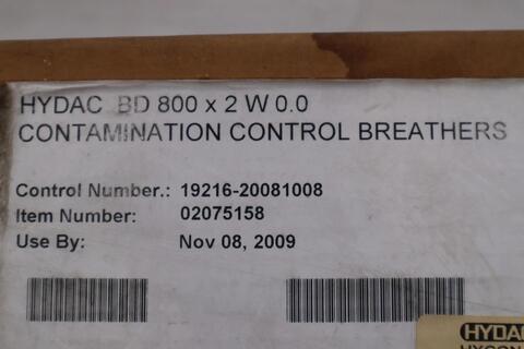 Hydac BD 800 X 2 W 0.0 Breather Dryer Replacement Cartridge - STOCK GF686 - Image 1