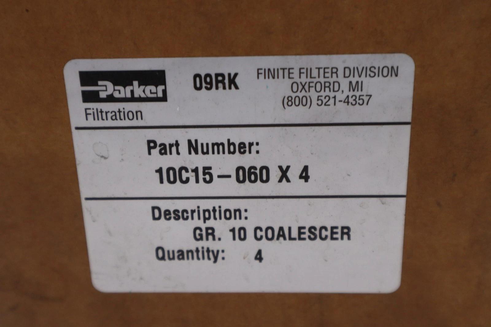 BOX OF 4 - PARKER 10C15-060 X 4 Finite Filter Element - STOCK GF1139 - Image 1