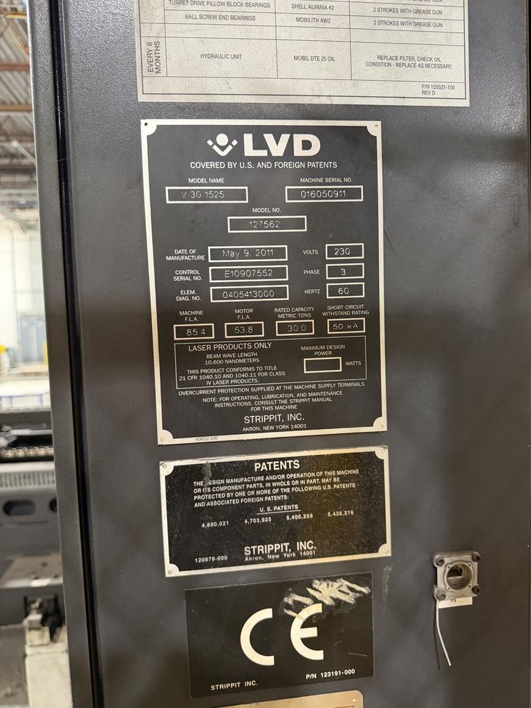 30 Ton, Lvd Strippit #V30-1525, turret punch, 30 ton, 60" x 98.4" capacity, 48 station, 4 automatic index - Image 5