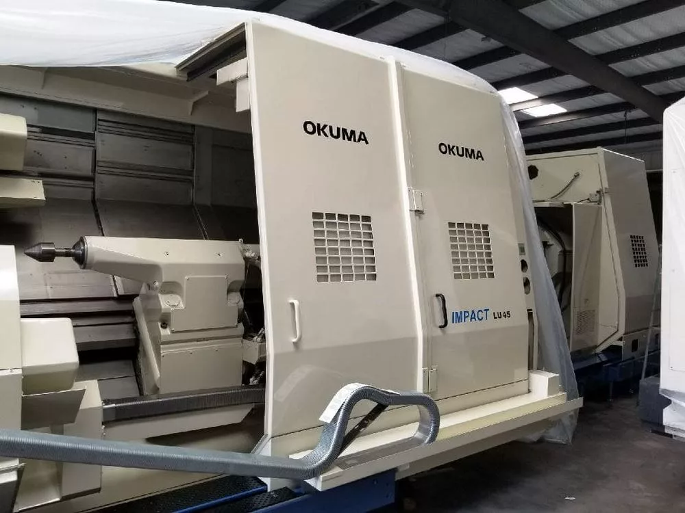 Okuma #Impact-LU45, 33" swing, 24" chuck, 10.2" bar, 121" centers, 23" diameter, OSP-E100L, 50 HP, 2002 - Image 2