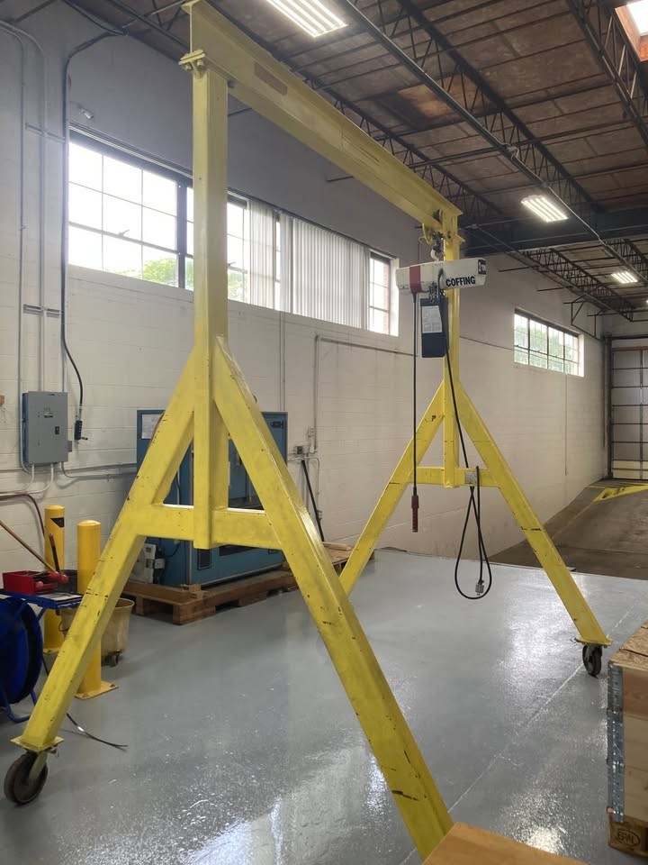 2 Ton, Spanco, A-Frame Gantry Crane w/ Electric 2-Ton Coffing Hoist - Image 2