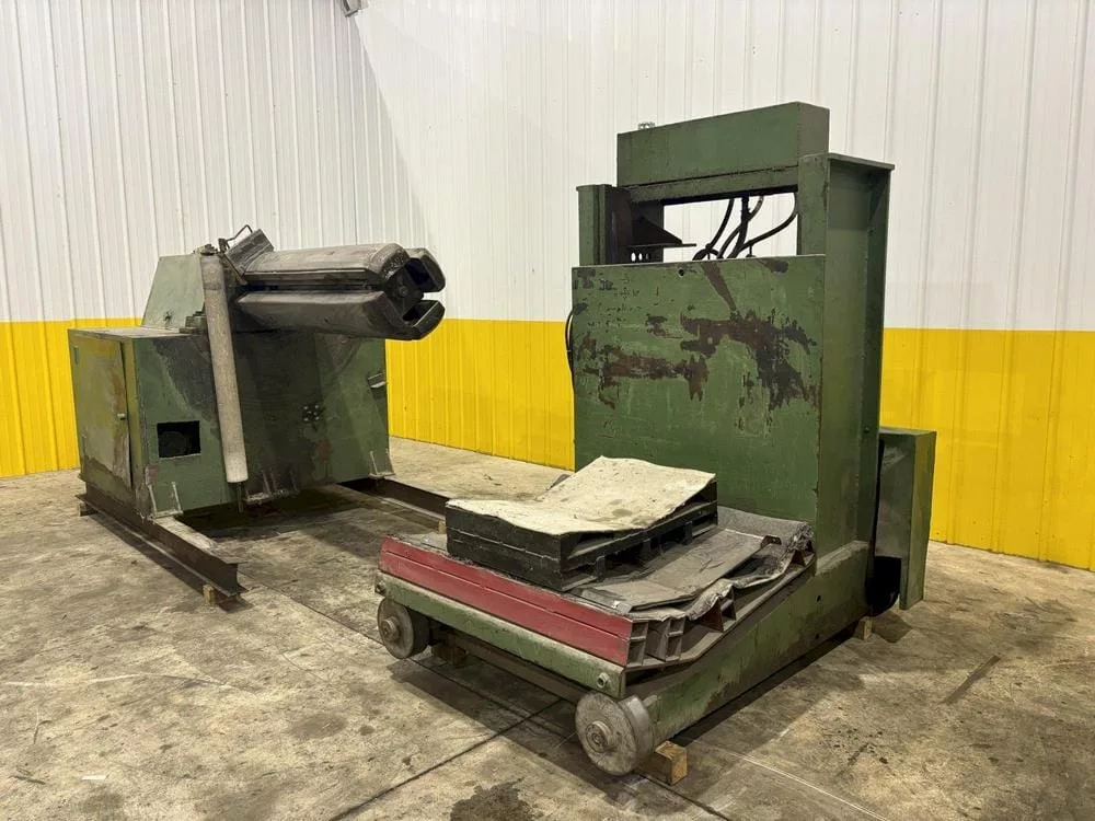 12,000 Lb. Rowe #12050-DSV, Uncoiler, 54" Width, 18"-22" ID, 60" outside dimensions, w/ Coil Car, 1965 - Image 2