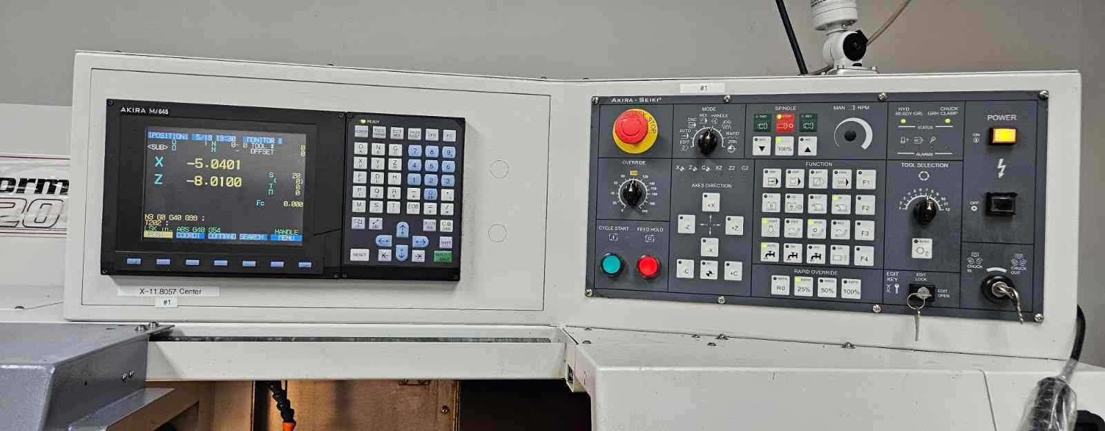 Akira Seiki Performa #SL-20, CNC Lathes, 17.7" swing, 11.4" diameter x 13" L max, 6" chuck, 6000 RPM, 1.8" - Image 3
