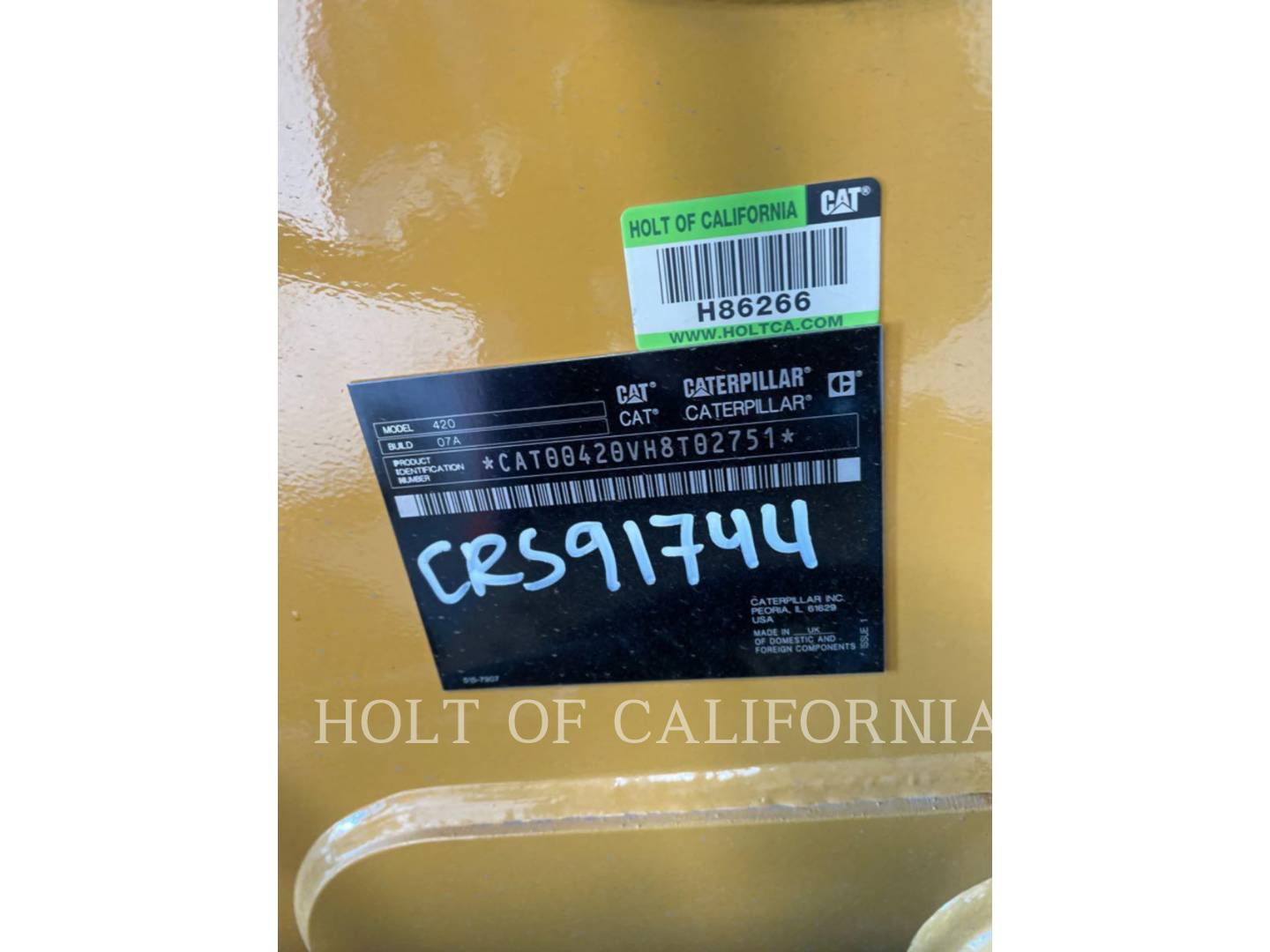 Cat 420, Backhoe Loader, 1454 hours, S/N: H8T02751, 2022 - Image 6