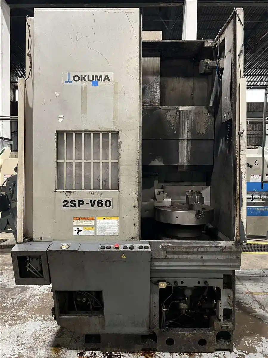 24" Okuma #2SP-V60, twin spindle CNC vertical turret lathe, Fanuc 18iTB, (2) 3-jaw 24" chucks, 2006 - Image 3
