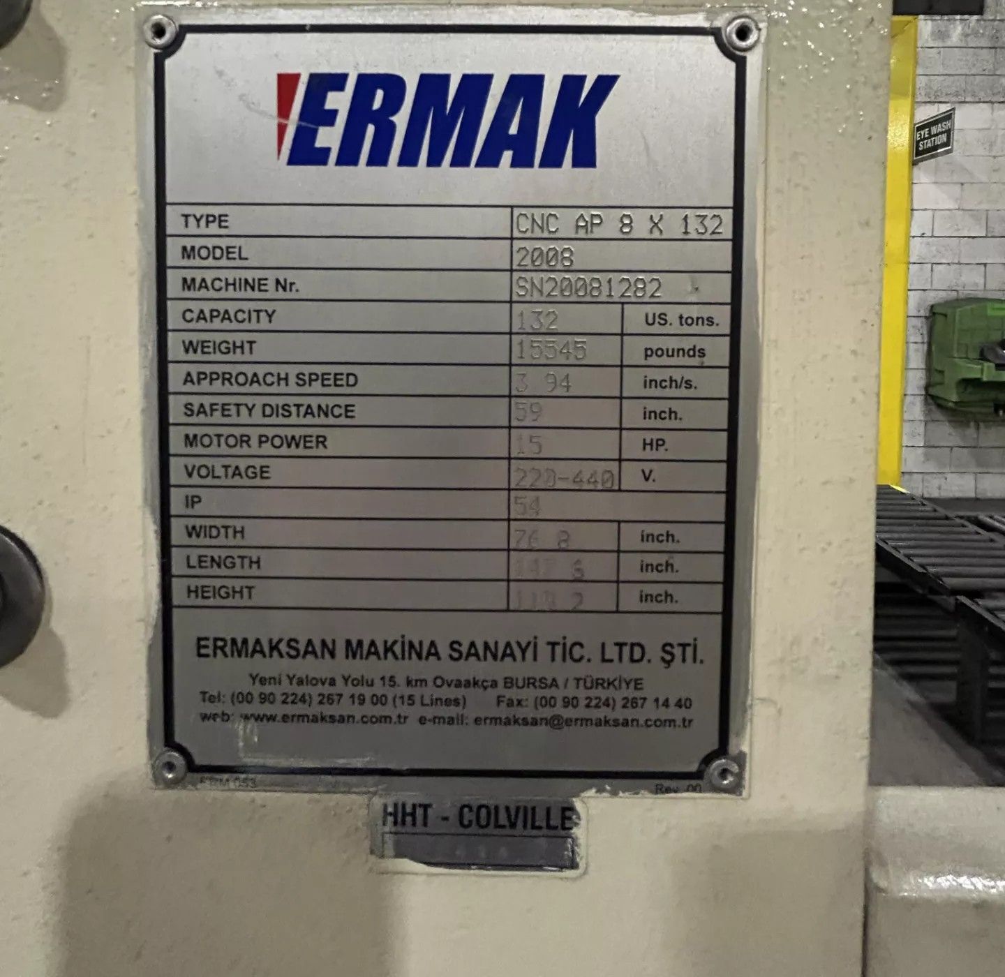 132 Ton, Ermak #CNCAP8X132, CNC hydraulic press brake with 4-Axis CNC back gauge, 8' overall, 82" between - Image 10