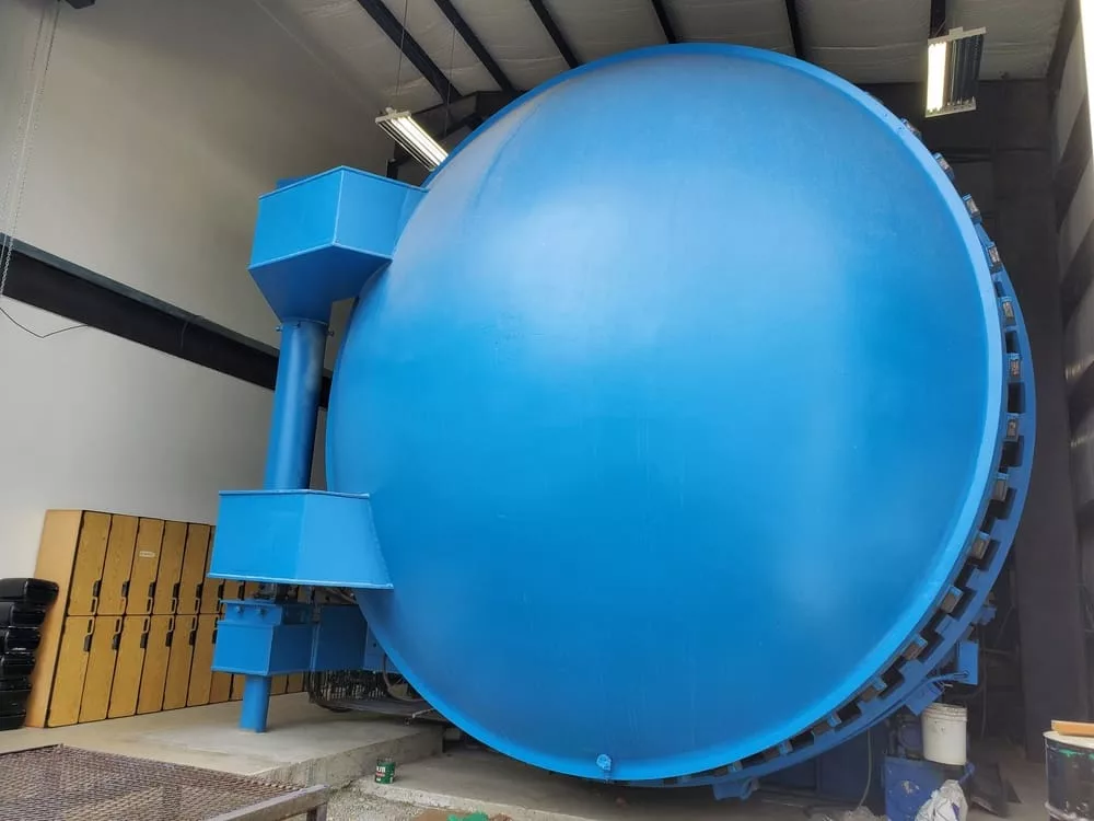 198" diameter x 354" Fisher autoclave, hemisphere heads, 1.25" wall - Image 2