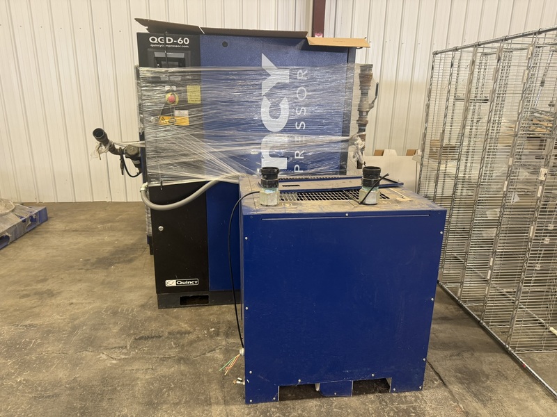 132 psi, Quincy #QGV-60, Rotary Screw Air Compressor w/ Quincy Refrigerated Air Dryer, 60 HP, R410A - Image 1