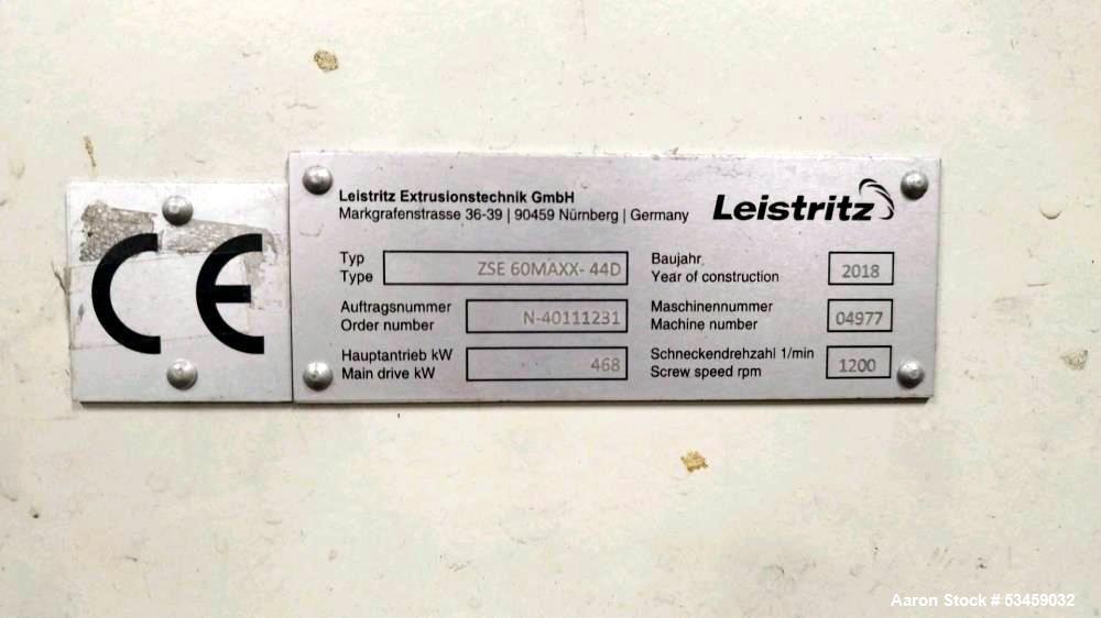 2.4" Leistritz #ZSE-60-MAXX-44D, Twin Screw Extruder, 60 mm, 1200 RPM, 10 barrel, Co-Rotating, 2018 - Image 8