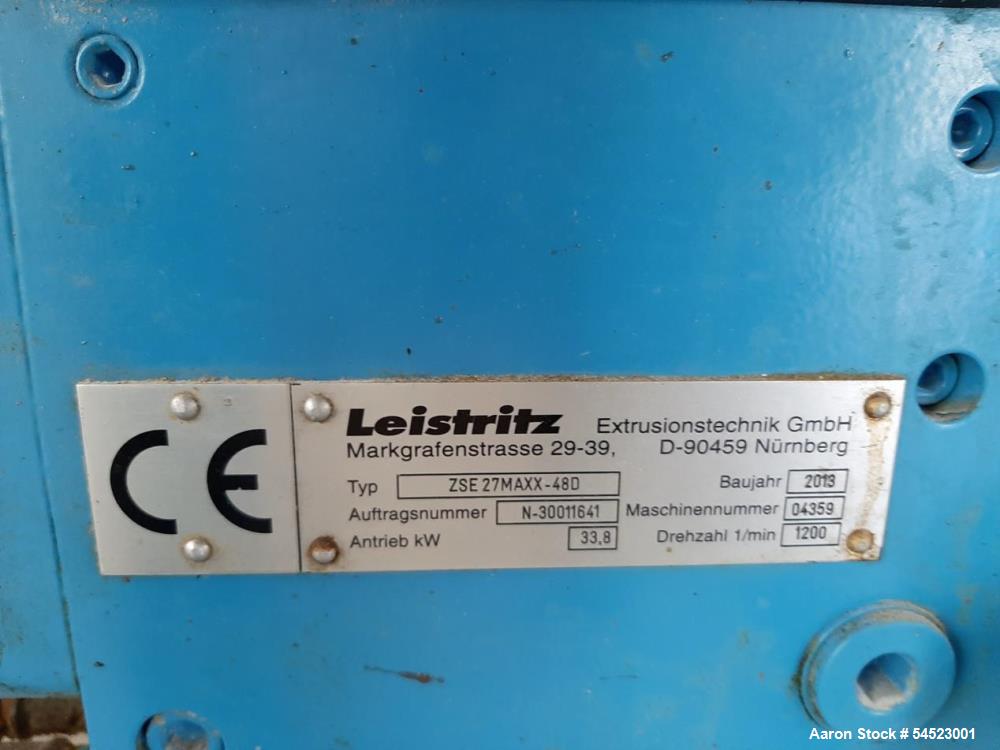 1.05" Leistritz #ZSE-27-MAXX/48D, Twin Screw Extruder System, 1200 RPM, 12 barrel, corotating - Image 2
