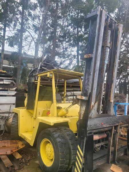 25000 lb. Clark #C500-YS-250D, hvy-duty ind forklift, 148" lift height, Detroit Diesel Series 40 engine, side - Image 3