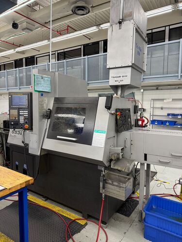 Tsugami #SS32, CNC swiss lathe, 1.25" capacity, 7-Axis, 12' Edge Patriot 338 barfeed, Fanuc 31i-B, LNS chip - Image 1